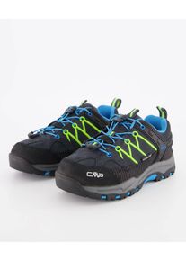 Outdoorschuh CMP "KIDS RIGEL LOW WP TREKKING SHOES", Jungen, Gr. 32, schwarz (antracite, gelb fluo), Leder, Schuhe Outdoorschuh, wasserdicht