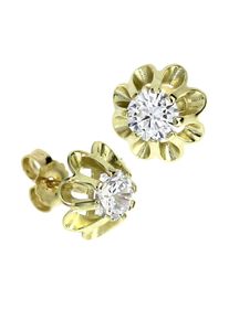 Paar Ohrstecker OSTSEE-SCHMUCK "OSTSEE-SCHMUCK Ohrstecker Pia 6 mm Ohrstecker Pia 6 mm", gelb (wei&szlig;, neutral), Ohrringe, Damen, 12 x 12mm, Gelbgold 333, Paar Ohrstecker
