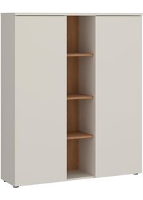 Sideboard Home Affaire "HAMM", beige (cashmere, karamelleiche), B:116cm H:144cm T:40cm, Holzwerkstoff, Melamin, Sideboards, Sideboard, Breite ca. 116 cm