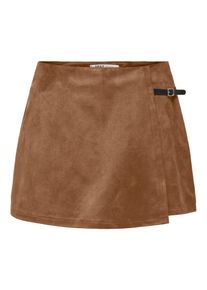 Hosenrock Only "ONLTAVIA HW FAUX SUEDE SKORT PNT", Damen, Gr. S (36), braun (toasted coconut), Web, Obermaterial: 92% Polyester, 8% Elasthan, unifarben, kurz, R&ouml;cke Hosenrock, Materialmix, Wildlederimitat