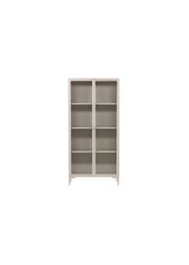 Vitrine VENTURE HOME "Piring, hoher Stauraumschrank, 2 T&uuml;ren, H&ouml;he 190 cm", beige, B:90cm H:190cm T:40cm, Glas, Stahl, Schr&auml;nke, Vitrine, Hochschrank, Pulverbeschichtung, Glast&uuml;ren, hoch, anspruchsvoll