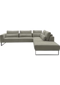 Ecksofa Musterring "JustB PM100 Federkern & Kaltschaum, bequem, Breite 308cm, L-Form", beige (taupe), B:308cm H:88cm T:290cm, 85% Polyester, 15% Viskose, Sofas, Ecksofa, mit Sitztiefenverstellung und Kissen, mit Metallkufe, Ma&szlig;e 290x308 cm
