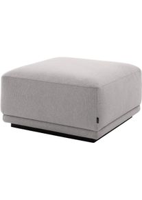Hocker Musterring "JustB PM200 B/T 80/80cm", grau, B:80cm H:41cm T:80cm, 94% Polyester, 6% Nylon, Hocker, Hocker, mit Wellenunterfederung & HR-Kaltschaum, Holzrahmen in Schwarz
