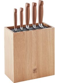 Messerblock Zwilling "**** VIER STERNE Wood", braun, B:18,5cm H:42cm, Messerbl&ouml;cke, Messerblock, Messer mit Kotib&eacute;-Holzgriffe, Messerblock aus Eiche