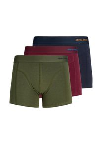 Jack & Jones Trunk JACK & JONES "JACCOMO SOLID BAMBOO TRUNKS 3 PACK SN", Herren, Gr. M, 3 Stk., windsor wine pack:sky captain, forest night, Jersey, Obermaterial: 65% Viskose, 30% Baumwolle, 5% Elasthan, unifarben mit Farbeinsatz, Unterhosen Trunk, Viskosemischung, elastischer Bund
