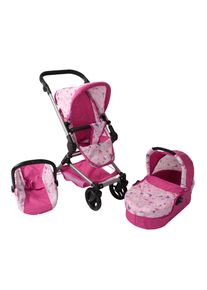 Bayer Chic 2000 Kombi-Puppenwagen CHIC2000 "Fides 3in1", pink (einhorn pink), Puppenwagen, KinderB:61cm H:85cm T:61cm, Kunststoff, Polyester, Stahl, Kombi-Puppenwagen, mit Babywanne, Sportsitz und Autositz, B:61cm H:85cm T:61cm