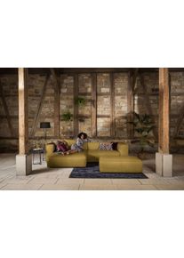 Ecksofa W.Schillig "around-the-block Mega-Sofa & Hocker, viel Platz, Breite 300cm, L-Form", gelb (kurkuma z69), B:300cm H:66cm T:164cm, Longlife Xtra-Leder Z69: Das feinnarbige, gedeckte Softleder Z69 besticht durch seine au&szlig;ergew&ouml;hnliche Weichheit im trendigen &raquo;Vintage-Look&laquo;, Hautst&auml;rke 0, 9 - 1, 1 mm;Longlife fabric Flachgewebe T88 (100% Polyester), Sofas, Ecksofa, inklusive Hocker, mit elegante