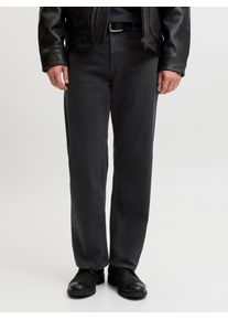 Jack & Jones Straight-Jeans JACK & JONES "JJITED JJCLASSIC AM 469 SN", Herren, Gr. 30, L&auml;nge 34, grau (schwarz denim), Denim/Jeans, Obermaterial: 100% Baumwolle, clean, straight fit lang, Jeans Straight-Jeans, Baumwolle, straight fit