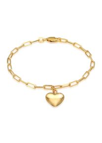 Armkette Elli "Armband Herz Liebe Trend Romantik 925 Silber" Gr. 180, gold, Armb&auml;nder, Damen, 180, Silber 925 (Sterlingsilber), Armkette