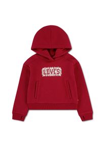 Kapuzensweatshirt LEVI'S KIDS "LVG MEET AND GREET SEASONAL HO", M&auml;dchen, Gr. 10 (140), rot (deep claret), Sweatware, Obermaterial: 60% Baumwolle, 40% Polyester, bedruckt, normal, B&uuml;ndchen mit Daumenl&ouml;chern, Sweatshirts Kapuzensweatshirt, mit floralem Logo-Print in Kontrast - for Girls