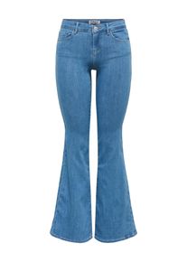 Bootcut-Jeans Only "ONLHELLA LOW RETRO FLARED DNM", Damen, Gr. M (38), L&auml;nge 30, blau (medium blau denim), Denim/Jeans, Obermaterial: 53% Viskose, 29% Baumwolle, 17% Polyester, 1% Elasthan, unifarben, bootcut fit lang, Jeans Bootcut-Jeans, Viskosemischung, bootcut fit