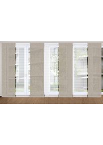 Schiebegardine HOME IN GREEN "ESTRA" Gr. 1, grau (taupe), B:60cm H:245cm, Polyester, Gardinen, Schiebegardine, SET DIGITALDRUCK,BAMBUSOPTIK RECYCELT