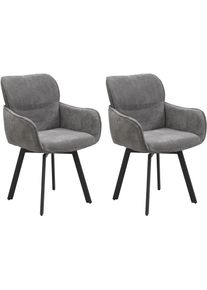 Esszimmerstuhl ByLiving "Rico", dunkelgrau, schwarz, dunkelgrau, B:61cm H:90cm T:63cm, Metall, Stoff, St&uuml;hle, Esszimmerstuhl, 360 Grad drehbar in verschiedenen Farben erh&auml;ltlich