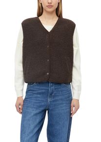 Pl&uuml;schweste s.Oliver, Damen, Gr. 38, braun, Pl&uuml;sch, Obermaterial: 90% Polyester, 10% Viskose, unifarben, bequem h&uuml;ftbedeckend, V-Ausschnitt, Westen Pl&uuml;schweste, mit Druckkn&ouml;pfen / V-Ausschnitt