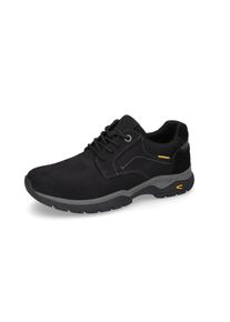 Schn&uuml;rschuh Camel Active, Herren, Gr. 45, schwarz, Leder, Basic, Schuhe Schn&uuml;rschuh, Sneaker, Freizeitschuh mit robuster Trekkingsohle