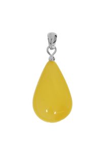 Kettenanh&auml;nger OSTSEE-SCHMUCK "OSTSEE-SCHMUCK Anh&auml;nger", wei&szlig; (wei&szlig;, neutral), Schmuckanh&auml;nger, Damen, 32 x 14mm, Bernstein, 2,5 g, Kettenanh&auml;nger