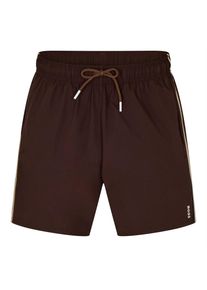 Boss Heren Iconic Logo Zwemshort (Donkerbruin)