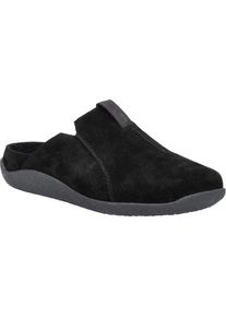 Hausschuh Josef Seibel "Vince 02", Herren, Gr. 40, schwarz, Kalbsleder, Basic, Schuhe Hausschuh, Schlupfschuh mit Kontrastbesatz und Logopr&auml;gung, H-Weite