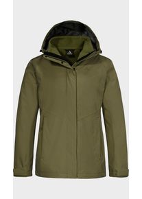 Sch&ouml;ffel Doppeljacke SCH&Ouml;FFEL "3in1 Jacket Style Okere WMS", Damen, Gr. 50, 6715, gr&uuml;n, Aussenjacke Oberstoff: Aussenseite: 100% Polyester. (Membran: Thermoplastisches Polyurethan). Futter: 100% Polyester Innenjacke Oberstoff: 67% Polyester (recycelt), 33% Polyester. Futter &Auml;rmel: 100% Polyester, regular fit, hoch geschlossener Ausschnitt, Jacken Doppeljacke
