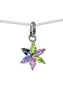 Kette mit Anh&auml;nger OSTSEE-SCHMUCK "OSTSEE-SCHMUCK Kette mit Anh&auml;nger Bl&uuml;te Kette mit Anh&auml;nger Bl&uuml;te" Gr. 50, silber (wei&szlig;, neutral), Halsketten, Damen, 50cm, Silber 925 (Sterlingsilber), L: 40, Kette mit Anh&auml;nger