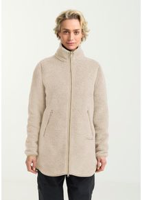 Funktionsmantel Jack Wolfskin "HIGH CURL COAT W", Damen, Gr. S, beige (oyster), Obermaterial: 100% Polyester. Futter: 100% Polyester, M&auml;ntel Funktionsmantel, Fleecemantel, warm & winddicht