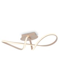 Briloner Leuchten LED Deckenleuchte "SWIRL", beige, 1, H: 16,5cm, 1 Stk., Leuchten, 63x19x16,5 cm, Wohnzimmer, Schlafzimmer, LED Deckenleuchte