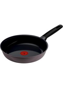 Bratpfanne Tefal "Ceramic Control Grey", schwarz (grau), B:25,8cm H:8,1cm L:41,8cm &Oslash;:24cm, Pfannen, Bratpfanne, Keramikbeschichtung, Induktion, Thermo-Signal Temperaturanzeiger
