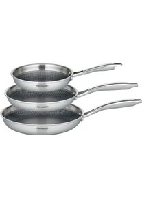 Pfannen-Set Hanseatic "Hanseatic", silber, &Oslash;:28cm, Pfannen, Pfannen-Set, Dreischicht-Material, Edelstahl-Wabenstruktur, Induktion