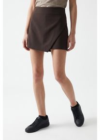 Hosenrock Only "ONLMIST-YASMINE WRAP SKORT TLR NOOS", Damen, Gr. 42 (XL), braun (chocolate torte), Web, Obermaterial: 72% Polyester, 22% Viskose, 6% Elasthan, unifarben, kurz, R&ouml;cke Hosenrock, Materialmix