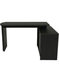 Eckschreibtisch Jahnke "MOON C 14 E", schwarz (eiche schwarz, eiche schwarz, eiche schwarz), B:140cm H:75,2cm T:100cm, Tische, Eckschreibtisch, Eckschreibtisch, wechselseitig montierbar, 2 F&auml;cher, Breite:140 cm