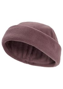 Beanie Jack Wolfskin "VERTIGO FISHER BEANIE", Damen, Gr. onesize, braun (sheerplum), Materialmix, M&uuml;tzen Beanie, Fisherman Beanie, warm, kurzer Schnitt