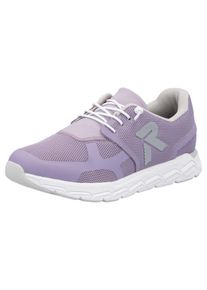 Slip-On Sneaker RIEKER SPORT "Preston", Damen, Gr. 41, lila (viola), Nubuklederimitat, Textil, Schuhe Slip-On Sneaker, Freizeitschuh, Halbschuh, Schlupfschuh mit Gummizug