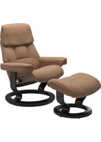 Relaxsessel stressless "Ruby", braun (latte batick), B:88cm H:99cm T:77cm, Leder BATICK: Batick ist ein leicht korrigiertes, durchgef&auml;rbtes und genarbtes M&ouml;belleder, bei dem die meisten Unebenheiten und Spuren in der Regel entfernt wurden. Batick wird mitunter doppelt&ouml;nig gef&auml;rbt, um der Oberfl&auml;che mehr Lebendigkeit zu verleihen. Dank einer sch&uuml;tzenden Oberfl&auml;chenbehandlung lassen sich die meisten