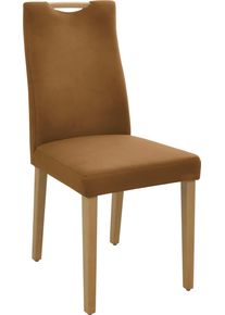 K+w Komfort & Wohnen Esszimmerstuhl K+W KOMFORT & WOHNEN "Toledo", braun (cognac, asteiche natur), B:47cm H:98cm T:61cm, St&uuml;hle, Esszimmerstuhl, 4-Fu&szlig; Massivholzstuhl mit Griff