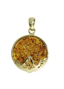 Kettenanh&auml;nger OSTSEE-SCHMUCK "OSTSEE-SCHMUCK Anh&auml;nger Verna Anh&auml;nger Verna", gelb (wei&szlig;, neutral), Schmuckanh&auml;nger, Damen, 34x23mm, Gelbgold 333, 5 g, Kettenanh&auml;nger