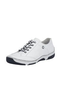 Sneaker Rieker, Damen, Gr. 41, Textil, schwarz-wei&szlig; (wei&szlig;), Glattleder, Schuhe Sneaker, Halbschuh, Freizeitschuh, Schn&uuml;rschuh mit Rahmennaht