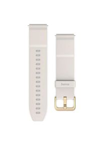 Hama Bezahlarmband, NFC, kontaktlos bezahlen, f&uuml;r Uhr/Smartwatch, 22 mm, Beige (22 mm, Silikon, Stainless Steel), Uhrenarmband, Beige