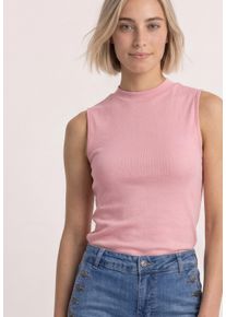 Shirttop Street One, Damen, Gr. 42, rosa (vintage blush), Web, Obermaterial: 63% Modal, 37% Polyester, unifarben, k&ouml;rpernah h&uuml;ftbedeckend, Rundhals, Tops Shirttop, Sommer-Top im Silk-Look mit Turtle Neck