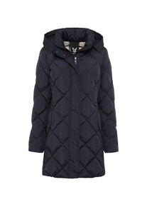 Fuchs & Schmitt Steppmantel FUCHS SCHMITT "Steppkurzmantel", Damen, Gr. 50, blau (marine), Web, Obermaterial: 100% Polyester, unifarben, regular fit knieumspielend, hoch geschlossener Ausschnitt, Rippstrickb&uuml;ndchen, M&auml;ntel Steppmantel, hoher Stehkragen, Regular Fit, Kapuze
