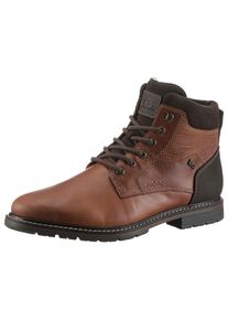 Winterstiefelette Rieker, Herren, Gr. 41, braun (cognac, dunkelbraun), Leder, Lederimitat, Schuhe Winterstiefelette, Schn&uuml;rstiefel, Business Schuh mit wasserabweisender TEX-Membran