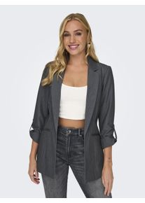 Kurzblazer Only "ONLKAYLE-ORLEEN 3/4 BLAZER TLR NOOS", Damen, Gr. 34XS, grau (medium grau melange), Web, Obermaterial: 92% Polyester, 8% Elasthan, meliert, regular fit normal, Blazer Kurzblazer, Materialmix, regular fit