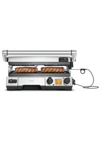 Kontaktgrill Sage "the Smart Grill Pro, BGR840BSS", silber (silberfarben), B:39,2cm H:17cm T:36,7cm, Kontaktgrill_Standgrill_Tischgrill_Teppanyakigrill, Kontaktgrill, antihaftbeschichtete und geneigte Grillfl&auml;che