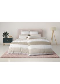 Bettw&auml;sche OTTO HOME "Yonne", beige, B/L: 135cm x 200cm, 1 Stk., 1 Stk., Flanell PREMIUM, B/L: 80cm x 80cm, 2, Flanell PREMIUM, Obermaterial: 100% Baumwolle, Bettw&auml;sche, Bettw&auml;sche, in frischen Farben, gestreifte Bettw&auml;sche, ab Gr. 135x200 cm