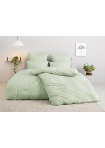 Bettw&auml;sche OTTO HOME "Desner 100% Microfaser, extra weich, allergikerfreundlich", gr&uuml;n (seegr&uuml;n), B/L: 240cm x 220cm, 1 Stk., 2 Stk., Microfaser, B/L: 80cm x 80cm & 80cm x 80cm, 3 Stk., Microfaser, Obermaterial: 100% Polyester, Bettw&auml;sche, Bettw&auml;sche, Premium Qualit&auml;t, uni, schnell trocknend, pflegeleicht, ab 135x200 cm