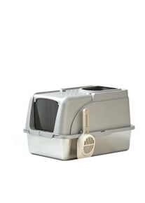 Katzentoilette OTTO HOME "Tidy", grau, B:60cm H:40,5cm L:38cm, Tiertoiletten, Katzentoilette, hochwertige Edelstahlschale &ndash; leicht zu reinigen, mit Klappdeckel