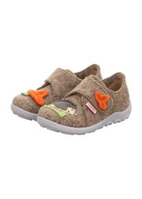 Superfit Drenge Hjemmesko 'HAPPY OCTI' creme / m&oslash;rkebeige / m&oslash;rkeorange / sort St&oslash;rrelse 23