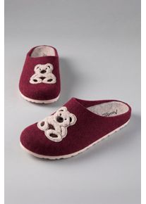 Clog ANISTON SHOES, Damen, Gr. 41, dunkelrot, beige, Filz, Schuhe Clog, Hausschuh, Schlupfschuh, Homeslipper - NEUE KOLLEKTION