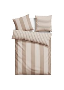 Bettw&auml;sche OTTO HOME "Sari in verschiedenen Qualit&auml;ten", beige, B/L: 155cm x 220cm, 1 Stk., 1 Stk., Flanell, B/L: 80cm x 80cm, 2, Flanell, Obermaterial: 100% Baumwolle, Bettw&auml;sche, Bettw&auml;sche, ab Gr. 135x200 cm, Wendedesign, moderne Bettw&auml;sche mit Streifen