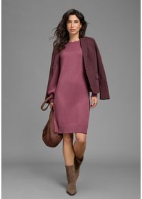 Strickkleid Laura Scott, Damen, Gr. 34, N-Gr, lila (ros&eacute; m&eacute;lange), Strick, Obermaterial: 50% Viskose, 28% Polyester, 22% Polyamid, unifarben, figurbetont kurz, Rundhals, Raglan&auml;rmel angesetztes B&uuml;ndchen, Kleider Strickkleid, mit Schn&uuml;rdetail aus Viskosemischung