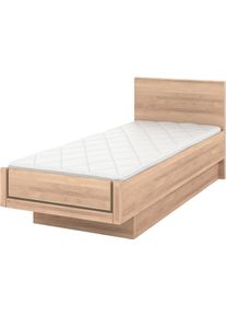Holzbett Musterring "Sorrent, Bettgestell, Bettrahmen, teilmassiv Eiche", braun (wei&szlig;, neutral), B:90cm L:220cm, Betten, Holzbett, Eiche teilmassiv, Liegeh&ouml;henverstellung, in schwebender Optik